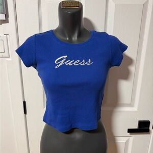 Guess Women's Cobalt Blue Short Sleeve Tee